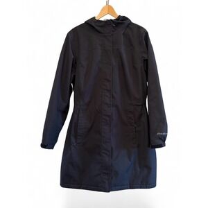 Eddie Bauer Women's WeatherEdge Black Hooded Girl on the Go Trench Jacket XL